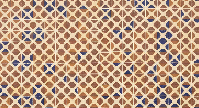 Seamless pattern of traditional Mexican ceramic floor tiles from