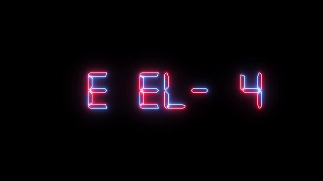 Level 64 text font with neon light. Level Up neon 64 sign. neon letters spelling out level Up appear on screen display change animation for video