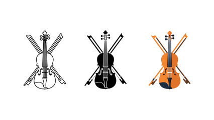Vector violins set isolated on white background musical instruments collection illustration © Nuyab Stock