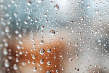 Raindrops cling to the glass, creating a hazy view of the world beyond as nature weeps softly in the quiet moments of reflection