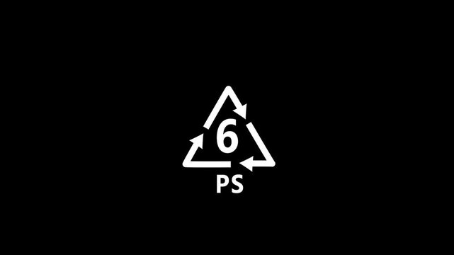 Recycling symbol for PS plastic number 6 polystyrene