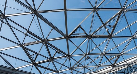 Fototapeta premium A large metal structure with a blue sky in the background