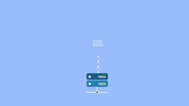 Dedicated Hosting Concept Illustration with Light Blue Background
