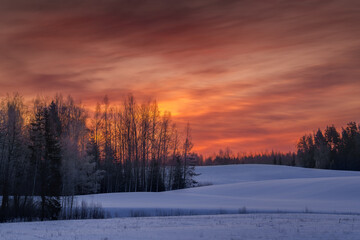 sunset in the mountains