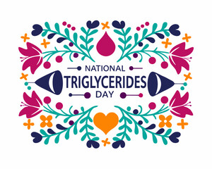 Naklejka premium National Triglycerides Day Celebration Vector, Cardiovascular Health Concept