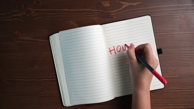 housing, real estate concept background video, bold letters in diary graphics