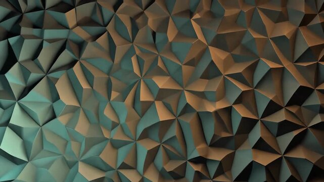 Aerial view of geometric pattern featuring triangles and polygons in a 3D abstract design