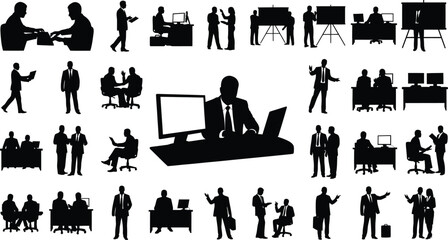 Obraz premium Business professionals perform various office.