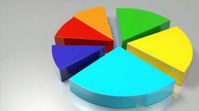 Realistic Infographic Pie Chart Animation with Fluid Transitions 4K