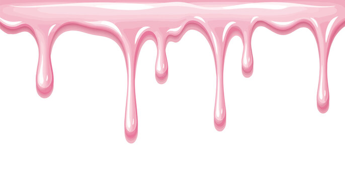 Pink icing drip with colorful sprinkles cartoon sweet dessert decoration vector illustration, party invitations, and sweet food-related content