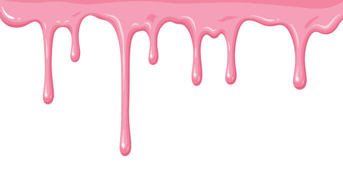 Pink icing drip with colorful sprinkles cartoon sweet dessert decoration vector illustration, party invitations, and sweet food-related content