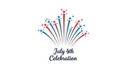 Obraz premium Patriotic fireworks icon for July 4th Celebration, vector illustration