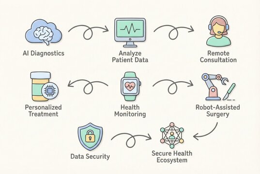 Innovative AI Framework for Optimizing Patient Care through Digital Consultations, Secure Data Handling, Personalized Treatments, and Robotic Medical Solutions