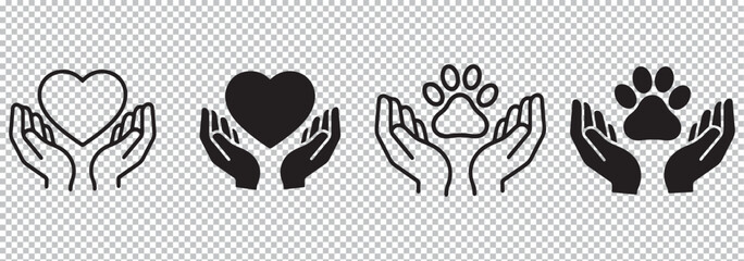 Fototapeta premium Environmental protection pictogram set, people recycling and planting trees, eco conservation concept, sustainability awareness symbols, green earth care vector icons