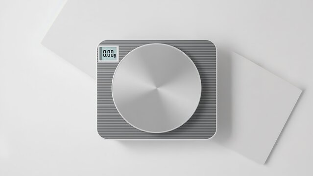 Modern Kitchen Scale on White Background