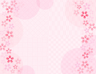 春のイラスト素材　桜舞う綺麗なフレーム　4