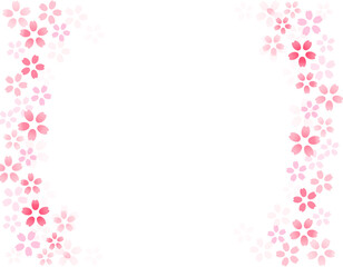 春のイラスト素材　桜舞う綺麗なフレーム　5