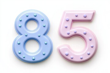 Naklejka premium Colorful Celebration of Eighty-Five with Sweet Treats and Festive Decorations for Birthday Parties