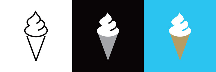 シンプルなソフトクリームアイコン