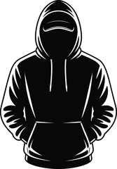 Faceless person in a hoodie with hands in pockets vector