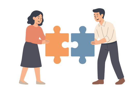 Two People Connect Cartoon Images – Browse 2,514 Stock Photos, Vectors ...