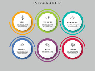 6 options circular flow infographic layout for business workflow or strategy