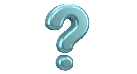 Isolated question mark symbol in three dimensions, metallic, asking for answers or information