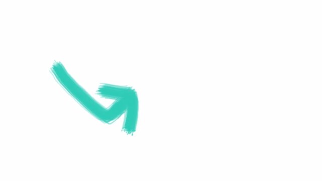 Hand Drawn Turning Arrow Animation 4K with Transparent Background &ndash; Seamless Loop