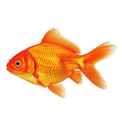 Fototapeta premium Bright Orange Goldfish Isolated Black Background