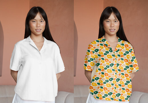 Mockup Of Woman Wearing Customized Blouse