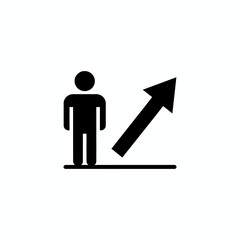 Person standing next to growing arrow © johndaly