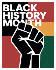 Black History Month Poster with Raised Fist Symbol