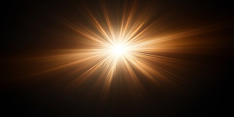 Naklejka premium Radiant Sunrays Overlay with Intense Black Background and Powerful Central Illumination Effects