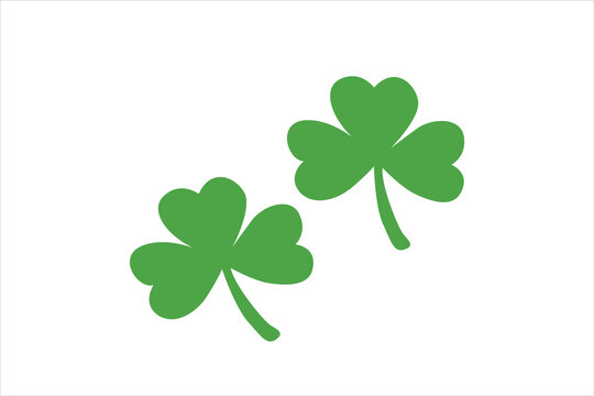 two-leaf green shamrock, symbolizing luck, St. Patricks Day, and Irish traditions.