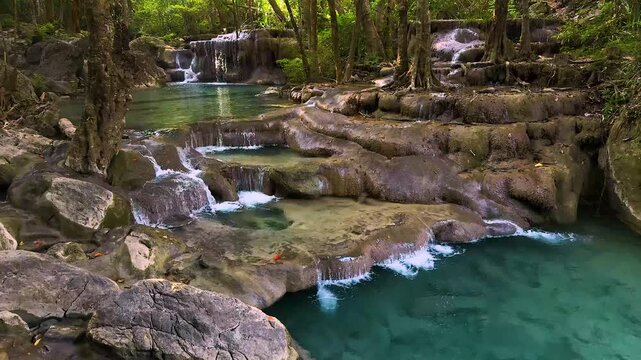 Erawan waterfalls, Thailand