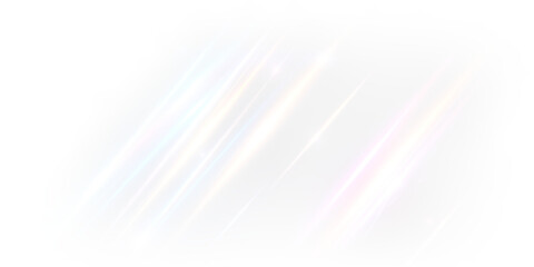 Sparkling diffraction light overlay PNG with glowing beam on transparent background