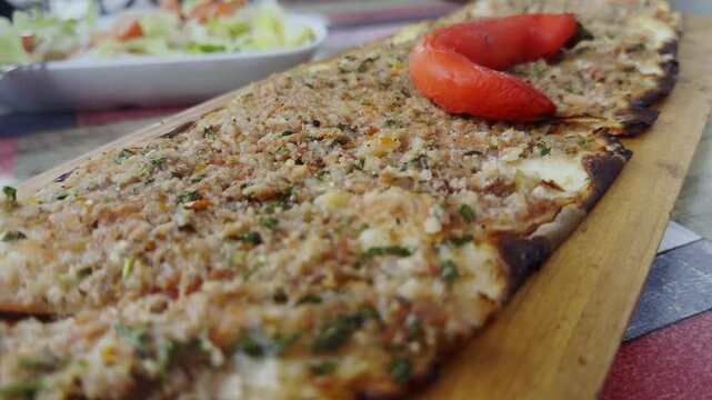 Traditional Turkish Meat Pita Pide