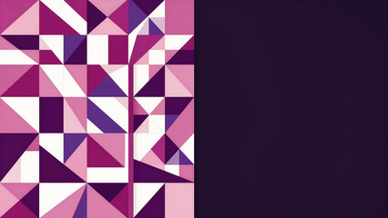Fototapeta premium Modern Geometric Purple Pattern with Solid Color Block Abstract Background