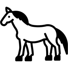 Obraz premium Horse in Wildlife, Animal Kingdom Vector Icon