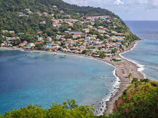 View at the fishervillage of Scotts Head in Dominica island © fotoember