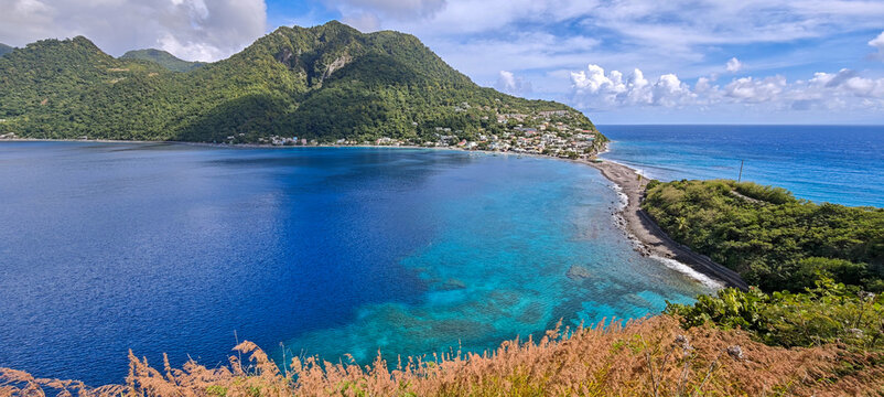 View at the fishervillage of Scotts Head in Dominica island