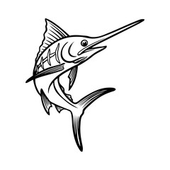 Dibujo sencillo con líneas de un pez espada saltando  © teracreonte