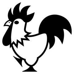 Simple Rooster symbol vector illustration © Gem