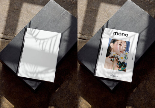 Mockup Of Customizable Spiral Bound Book