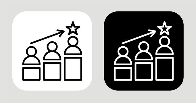 Social Class Icon In Black and White Line Style