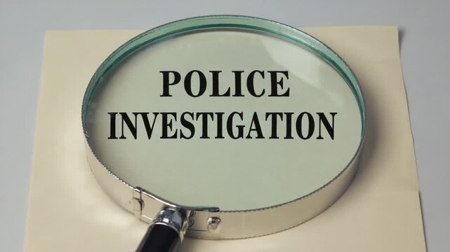 Magnifying glass in a police investigation.