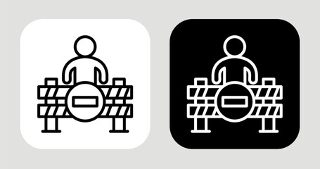 Fototapeta premium Change Resistance Icon In Black and White Line Style