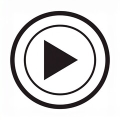 Play button icon isolated on white background minimalist design vector illustration