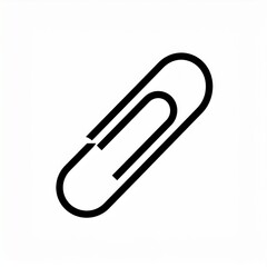 Obraz premium Black paperclip icon isolated on white background minimal office supply vector