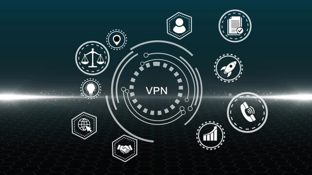 VPN network security internet privacy encryption concept. Abstract Background